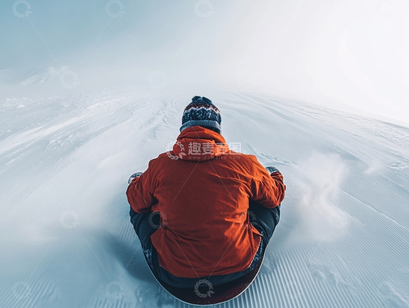 高清大图下载【趣麦麦图】雪中背影