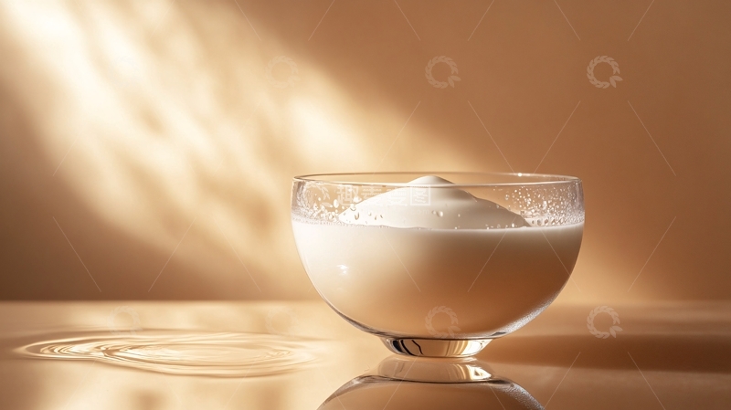 高清大图下载【趣麦麦图】酸奶牛奶玻璃碗