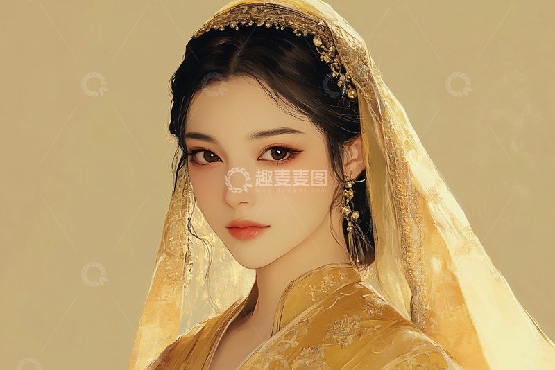 高清大图下载【趣麦麦图】板绘人像10