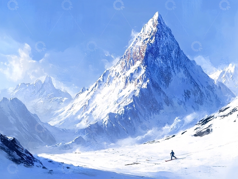 高清大图下载【趣麦麦图】雪山原画3