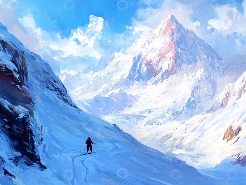 高清大图下载【趣麦麦图】雪山原画4