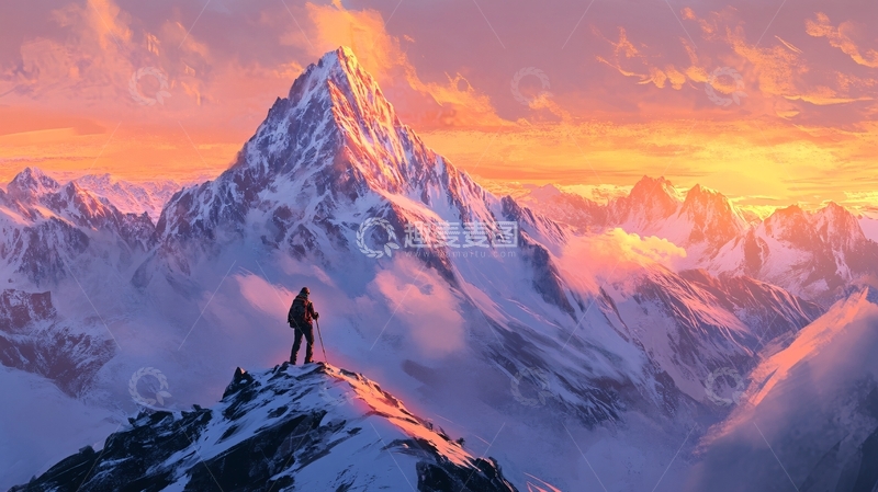 高清大图下载【趣麦麦图】登峰造极背景2