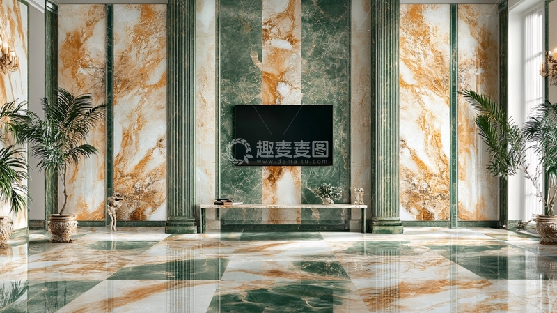 高清大图下载【趣麦麦图】壁画大理石纹