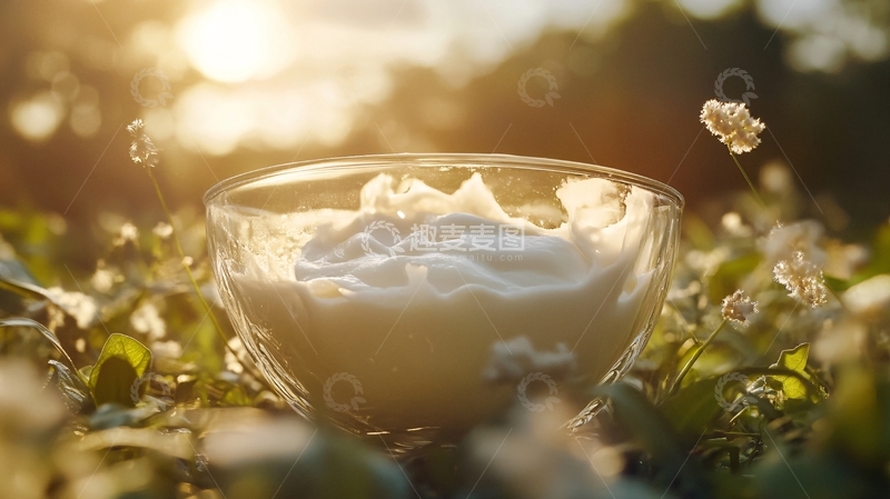 高清大图下载【趣麦麦图】牛奶酸奶玻璃碗