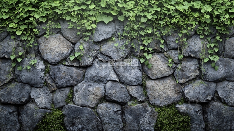 高清大图下载【趣麦麦图】绿叶石墙