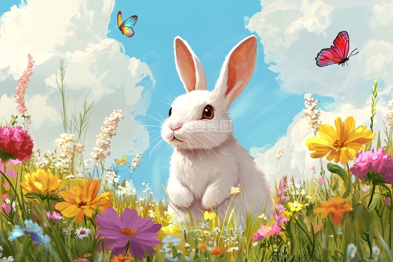 高清大图下载【趣麦麦图】卡通虎兔壁纸