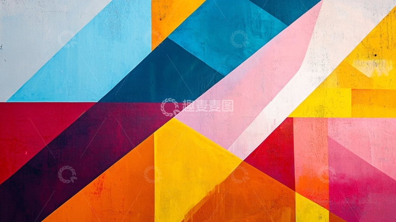 高清大图下载【趣麦麦图】色块壁画