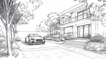 庭院线稿2