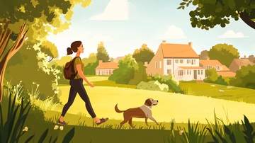 郊外逛街回家遛狗1