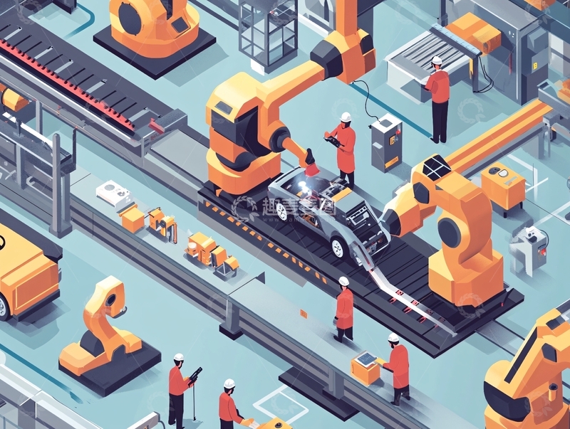 高清大图下载【趣麦麦图】制造业插画