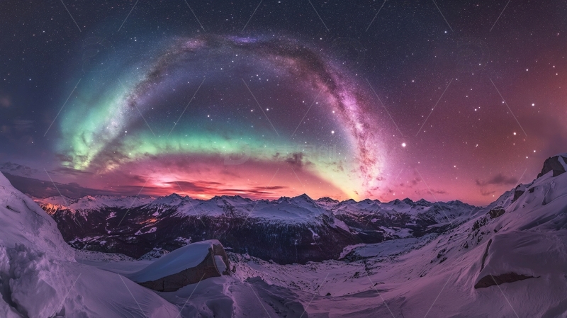 高清大图下载【趣麦麦图】极光炫彩浪漫光影1