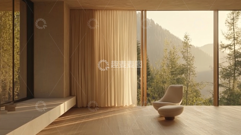 高清大图下载【趣麦麦图】大气客厅落地门窗场景16