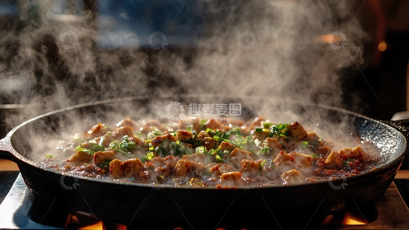 高清大图下载【趣麦麦图】热气腾腾的菜肴