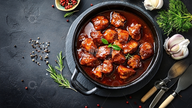 高清大图下载【趣麦麦图】炖番茄酱肉丸