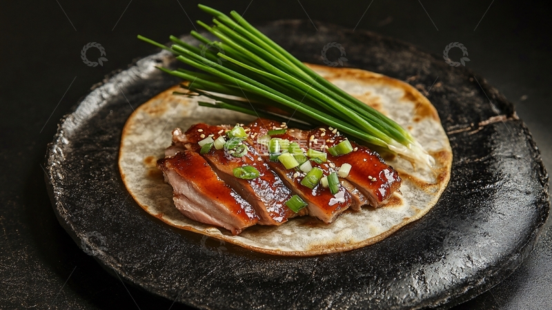 高清大图下载【趣麦麦图】京葱烤鸭