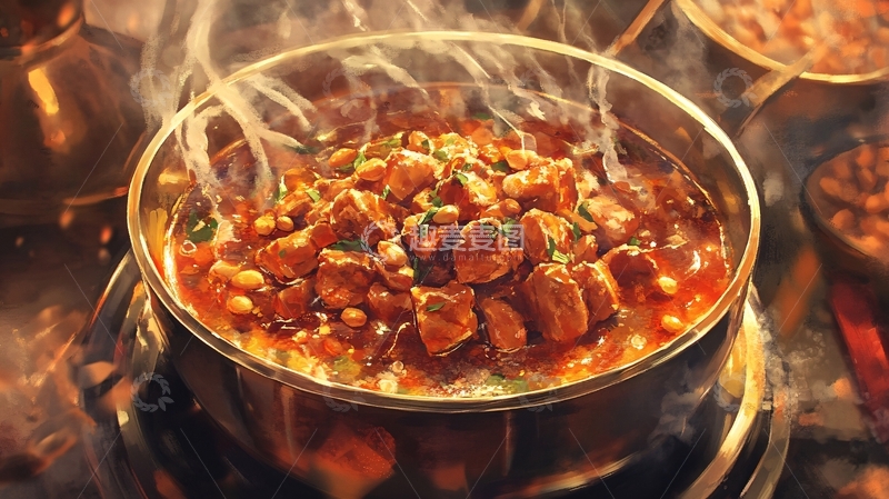 高清大图下载【趣麦麦图】豆汤肥肠农家氛围感