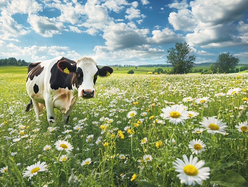 高清大图下载【趣麦麦图】奶牛蓝天白云