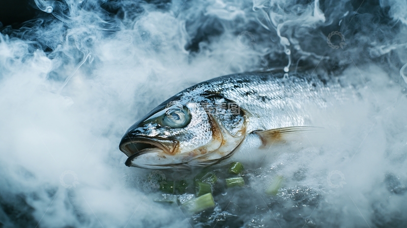 高清大图下载【趣麦麦图】热气腾腾的烤鱼