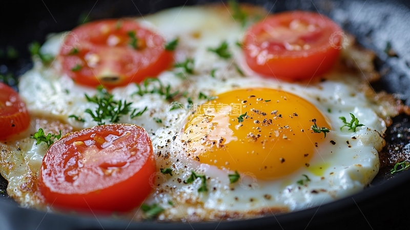 高清大图下载【趣麦麦图】番茄煎蛋
