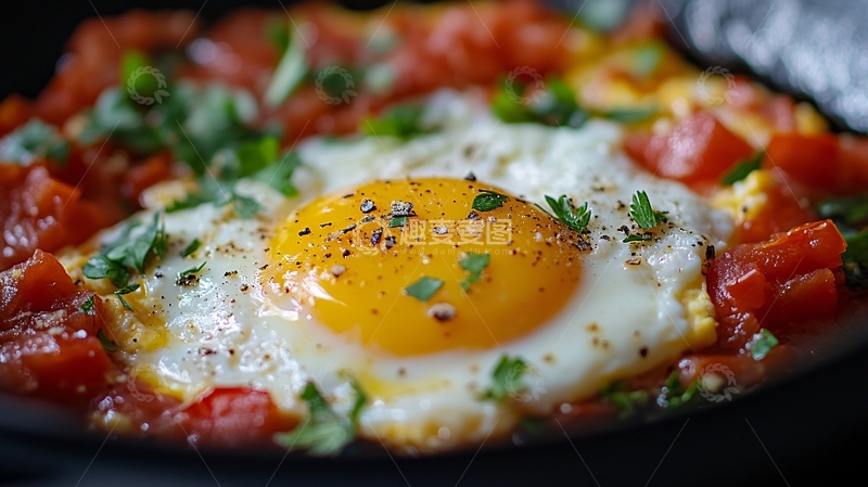 高清大图下载【趣麦麦图】蕃茄煎蛋