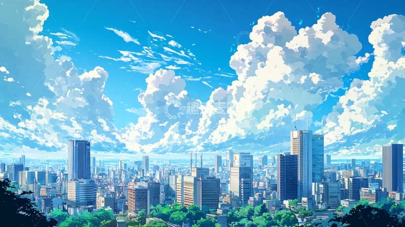 高清大图下载【趣麦麦图】-动漫中的白云1