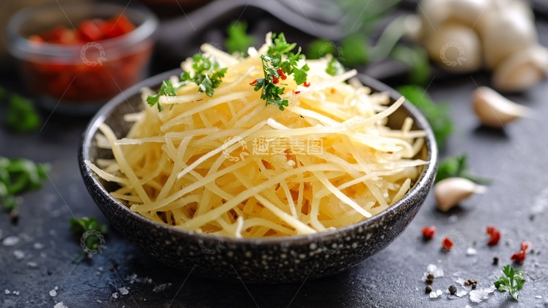 高清大图下载【趣麦麦图】-酸辣土豆丝配菜1