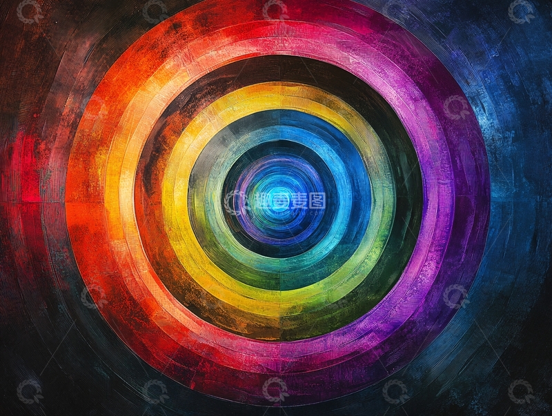 高清大图下载【趣麦麦图】彩虹环形圆1