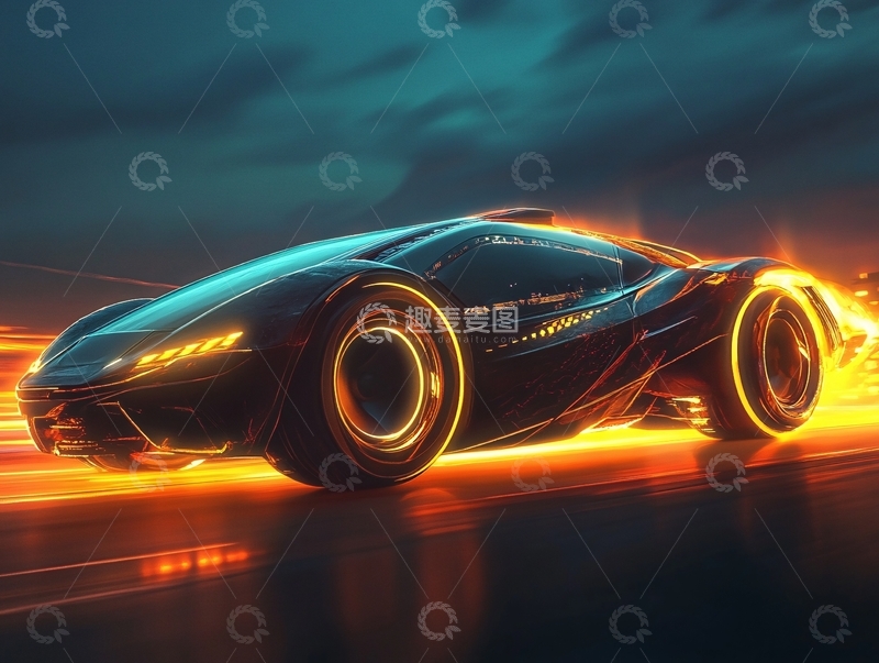 高清大图下载【趣麦麦图】跑车线条飞驰电掣1
