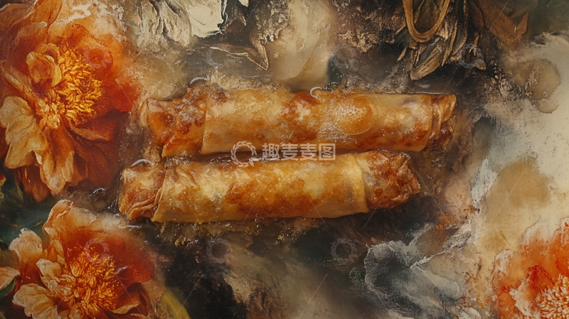 高清大图下载【趣麦麦图】花胶春卷