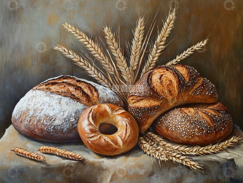 高清大图下载【趣麦麦图】面包墙画