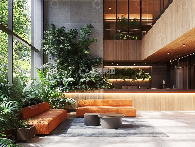 高清大图下载【趣麦麦图】写字楼绿化装饰