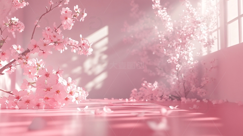 高清大图下载【趣麦麦图】樱花舞台背景