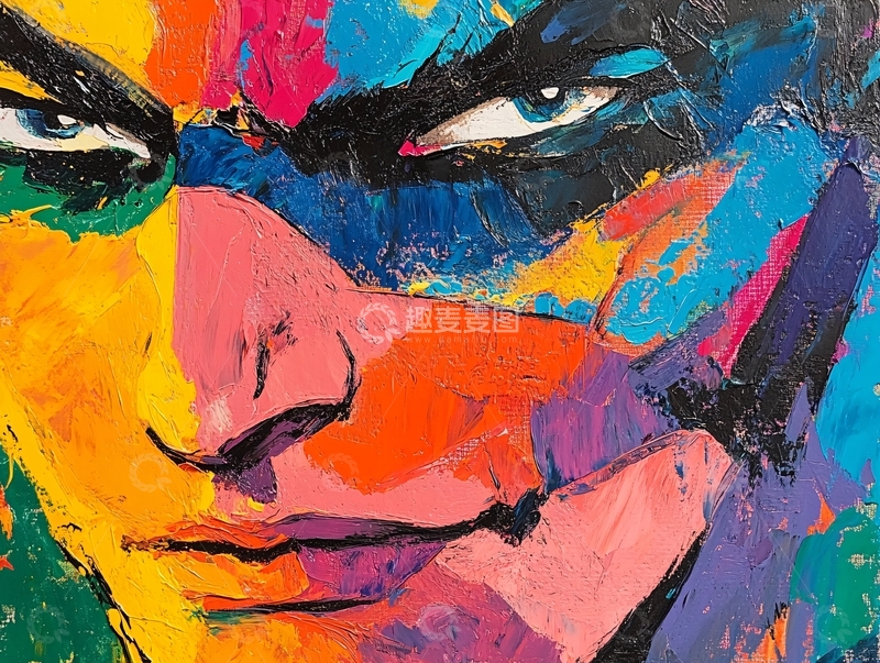 高清大图下载【趣麦麦图】人脸色块拼接装饰画6