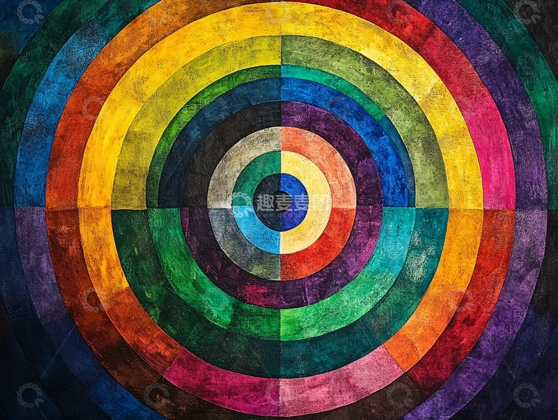 高清大图下载【趣麦麦图】彩虹环形圆