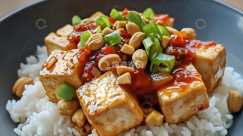 高清大图下载【趣麦麦图】麻辣豆腐盖浇饭