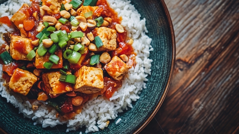 高清大图下载【趣麦麦图】麻婆辣豆腐盖浇饭