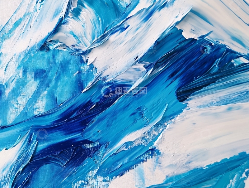 高清大图下载【趣麦麦图】蓝色油画艺术背景