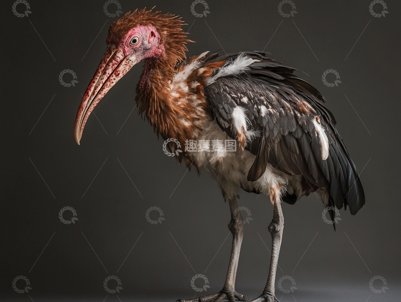 高清大图下载【趣麦麦图】西非冕鹤标本