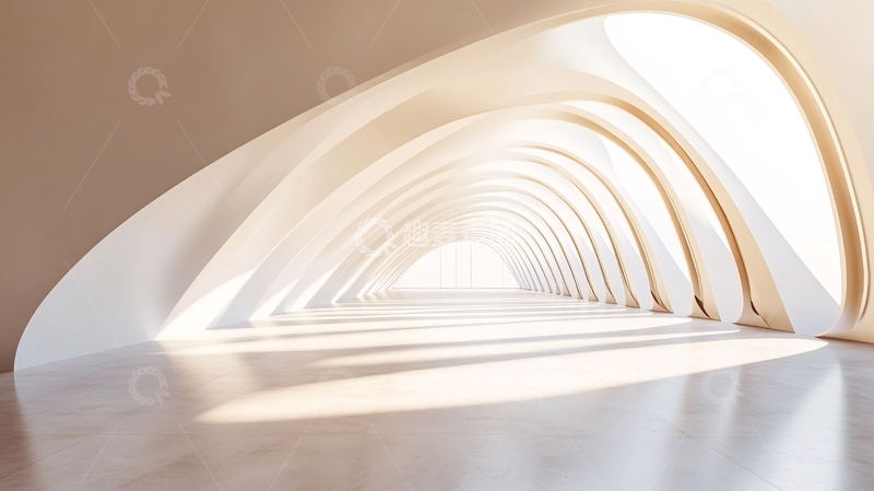 高清大图下载【趣麦麦图】弧形建筑内部