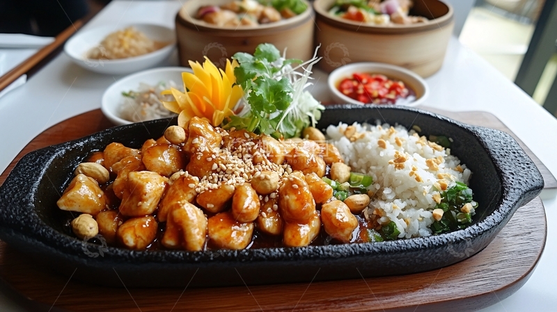 高清大图下载【趣麦麦图】石锅帆立贝饭