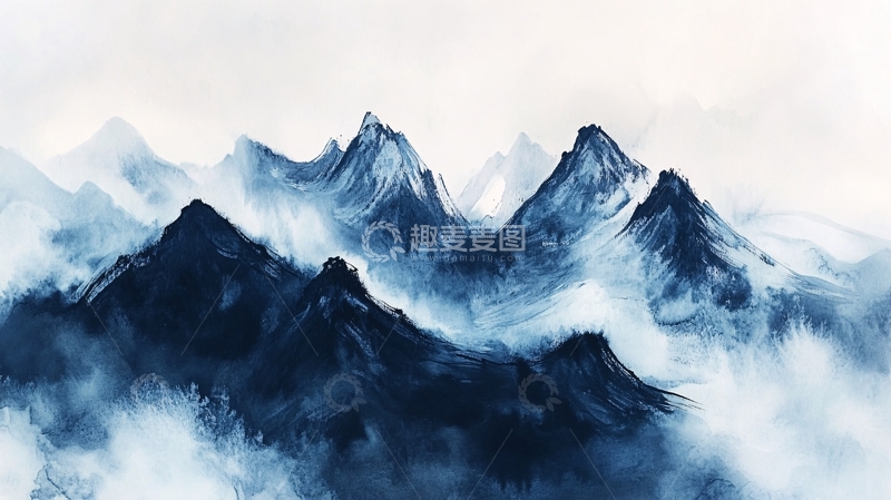 高清大图下载【趣麦麦图】山峰插画