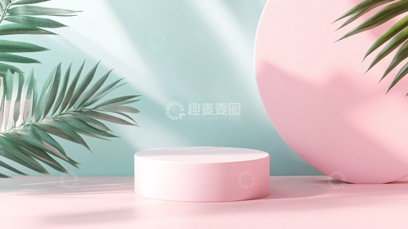 高清大图下载【趣麦麦图】粉色平台1