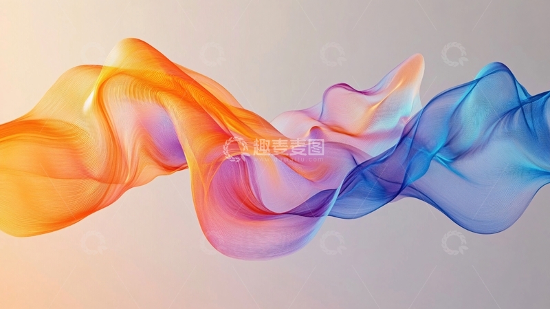 高清大图下载【趣麦麦图】渐变飘带