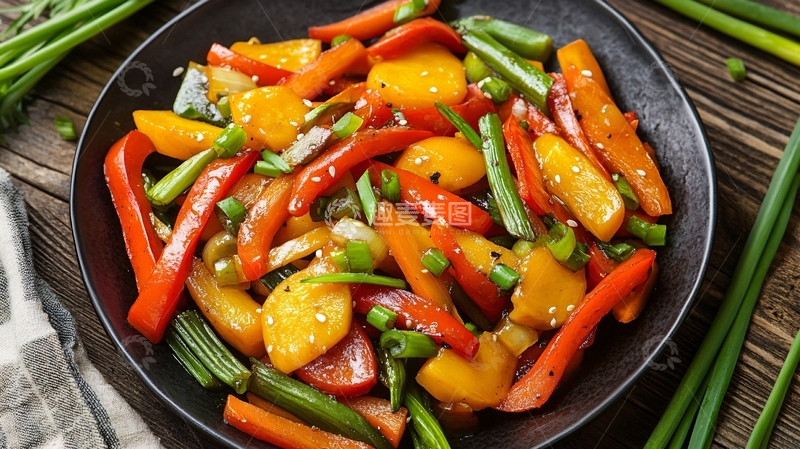 高清大图下载【趣麦麦图】凉拌彩椒