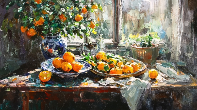 高清大图下载【趣麦麦图】油画水果