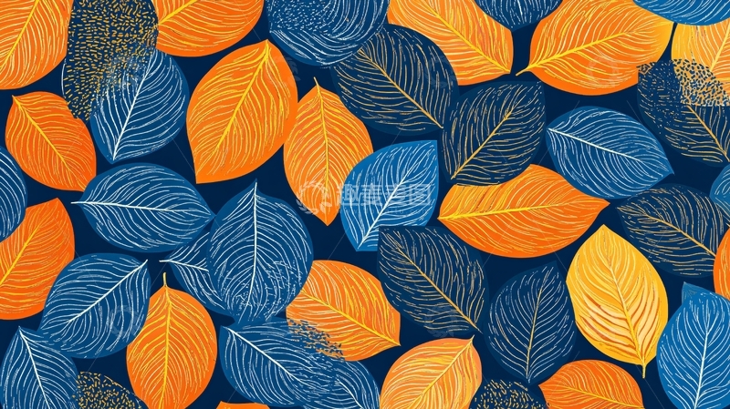 高清大图下载【趣麦麦图】抽象树叶墙纸