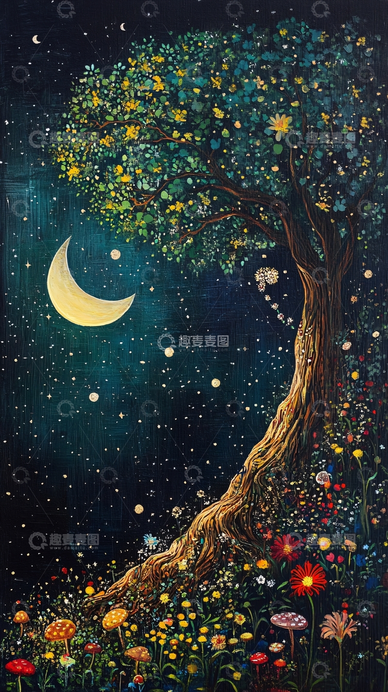 高清大图下载【趣麦麦图】魔法森林插画