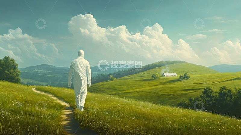 高清大图下载【趣麦麦图】置身自然之中的修女