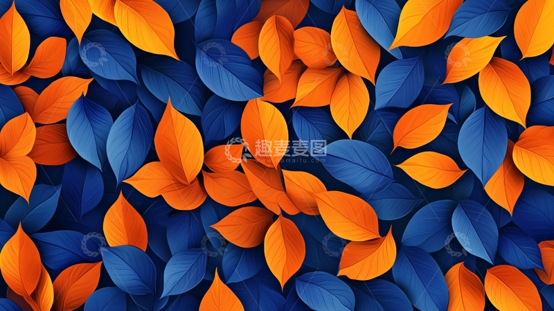 高清大图下载【趣麦麦图】五彩树叶背景实拍2