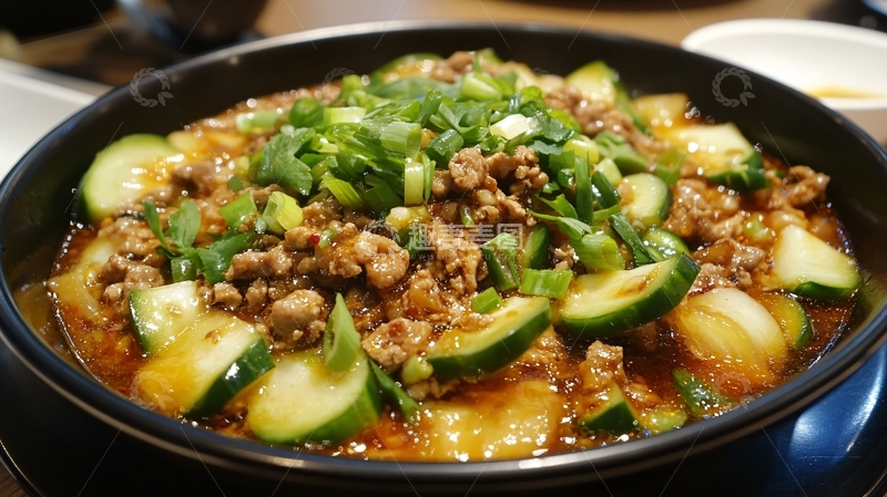 高清大图下载【趣麦麦图】秋葵肥牛